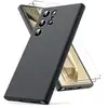 Coque Pour Samsung Galaxy S24 Ultra Silicone Noir + 2 Verres Trempes