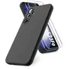 Little Boutik Coque Pour Samsung Galaxy S23 FE Silicone Noir + 2 Verres Trempes