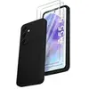 LITTLE BOUTIK© Coque Pour Samsung Galaxy A55 5G Silicone Noir + 2 Verres Trempes