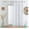 Voilage brodé de pampas Argent 140x240 cm