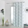 HomeMaison.com Voilage Effet Lin Imprime - Bleu - 140 X 240 cm