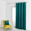 3S. x Home Rideau d'Ameublement Uni Bleu Paon 135X260 cm VELOURS