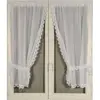 HomeMaison.com Paire de rideaux bonne femme à bord macramé (95x120 cm - Blanc)