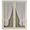 HomeMaison.com Paire de rideaux bonne femme à bord macramé (95x220 cm - Blanc)