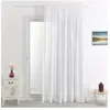 HomeMaison.com Voilage Poly-lin brodé Cornely (360x240 cm - Blanc)