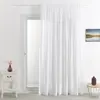 HomeMaison.com Voilage Poly-lin brodé Cornely (420x240 cm - Blanc)