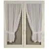 HomeMaison.com Paire de rideaux bonne femme à bord macramé (65x160 cm - Blanc)