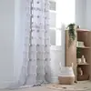 Home Maison Voilage pompons brodés polyester gris perle 140x260 cm