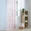 Lovely Casa - Voilage Fantaisie à Pompons Polyester Rose Clair 140x260 cm