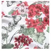 GENERIQUE Tissu coton enduit géraniums vendu au mètre(...) - Rouge