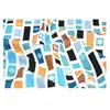 GENERIQUE Tissu coton rectangles géométriques vendu au mètre(...) - miguelito bleu