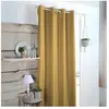 Lovely Casa Rideau occultant uni tramé polyester jaune moutarde 140x260 cm