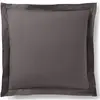 Coton Pur - Taie d'oreiller Volant plat 100% coton ardoise 63x63 cm