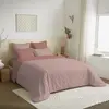 UNIVERSDECOR Pack complet housse de couette réversible pour lit 140 x 190 cm Céleste pêche