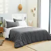 Pack complet 6 pièces Anthracite/Blanc housse de couette pour lit 160 ...