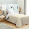 Pack complet 4 pièces Lin/Blanc réversible housse de couette pour lit ...
