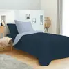 UNIVERS DECOR Pack complet 4 pièces Marine/Bleu Ciel réversible housse de couette pour lit 90 x 190 cm