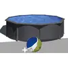 GRE Piscine acier Gré Louko ronde 3,70 x 1,22 m - Anthracite