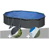Gre Kit piscine acier gris anthracite Gré Louko ovale 5,27 x 3,27 x 1...