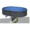 Gre Kit piscine acier gris anthracite Gré Louko ovale 5,27 x 3,27 x 1...