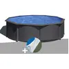 GRE Piscine hors-sol acier Gré Louko ronde 4,80 x 1,22 m - Anthracite