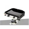 Plancha gaz à poser 2 brûleurs Solia 200 - Somagic + Support balcon TU
