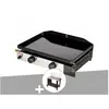 SOMAGIC Plancha gaz à poser 2 brûleurs Solia 200 - + Chariot plancha en métal Salvia