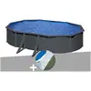 GRE Piscine acier Gré Louko ovale 5,27 x 3,27 x 1,22 m - Anthracite