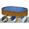 GRE Kit piscine acier aspect bois Gré Pacific ovale 6,34 x 3,99 x 1,22...