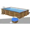 Gre Kit piscine bois Gré Evora 6,20 x 4,20 x 1,33 m + Bâche à bulles