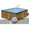 Gre Kit piscine bois Gré Carra 3,05 x 3,05 x 1,19 m + Bâche hiver