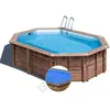 Kit piscine bois gré bambu 5,35 x 3,35 x 1,36 m + bâche à bulles