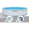 Kit piscine tubulaire Intex Chevron ronde 4,88 x 1,22 m + 6 cartouches...