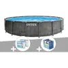 Kit piscine tubulaire Intex Baltik ronde 5,49 x 1,22 m + Bâche à bulle...