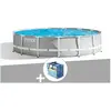 Intex Kit piscine tubulaire Prism Frame ronde 4,57 x 1,07 m + Bâche à bulles