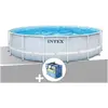 Intex Kit piscine tubulaire Chevron ronde 4,88 x 1,22 m + Bâche à bulles