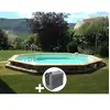 Kit piscine bois Ubbink Océa 5,80 x 1,30 m - Liner bleu + Poolican