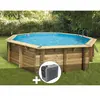 Kit piscine bois Ubbink Océa 5,10 x 1,20 m - Liner beige + Poolican