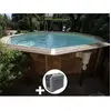 Kit piscine bois Ubbink Océa 4,30 x 1,20 m - Liner beige + Poolican