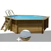 GRE - Kit piscine bois Gré Vanille 2 ø 4,00 x 1,19 m + Bâche hiver
