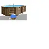 GRE Kit piscine bois Grénade 4,36 x 3,36 x 1,17 m + Bâche à bulles