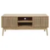 THE HOME DECO FACTORY Meuble TV 2 portes et 2 niches de rangement Saulk en bois - Marron TU