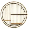 The Home Deco Factory - Etagère ronde 3 niveaux en bambou et métal