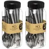 Toilinux Lot De 2 Ménagères Tamaris - 48 Couverts - En Acier Inoxydable - Gris