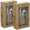 Toilinux Lot De 2 Ménagères Olympe En Acier Inoxydable - 48 Couverts - Argent