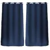 TOILINUX - Lot de 2 Rideaux unis occultants avec oillets - 140 x 240 cm - Bleu Marine