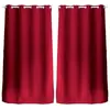 TOILINUX - Lot de 2 Rideaux unis occultants avec oillets - 140 x 240 cm - Rouge