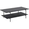 TOILINUX Table Basse 2 Niveaux En Mélaminé Et Métal - L. 115 Cm X H. 40 Cm - Noir