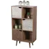 Toilinux Bibliothèque Baobab en MDF 6 casiers - L.60 cm x H.35 cm - Marron TU
