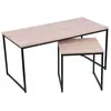 Toilinux Lot De 2 Tables Basses Colorado En Mdf Et Métal - Marron Et Noir